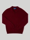 Robert Talbott Parsons Johnny Collar Sweater In Brick