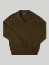 Robert Talbott Parsons Johnny Collar Sweater In Loden