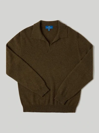 Robert Talbott Parsons Johnny Collar Jumper In Loden