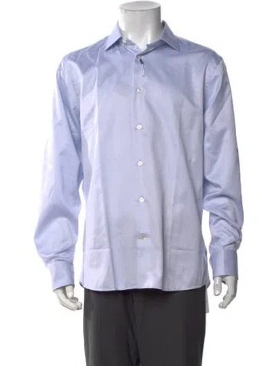 Pre-owned Robert Talbott Patterned Long Sleeve Dress Shirt W/ Tags In Blue