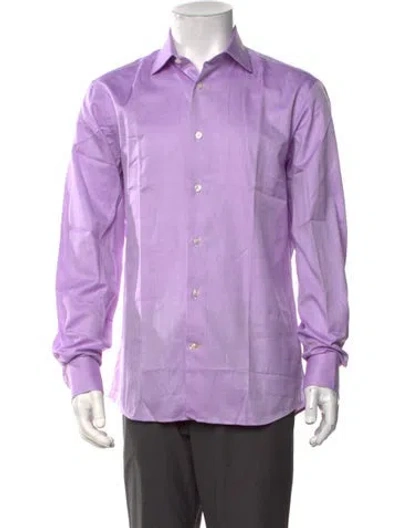Pre-owned Robert Talbott Patterned Long Sleeve Dress Shirt W/ Tags In Purple