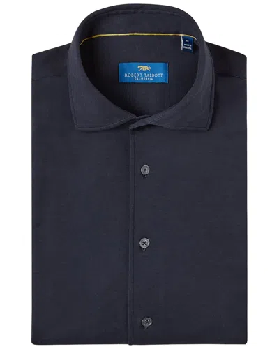 Robert Talbott Pearce Stretch Knit Shirt In Blue