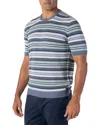 Robert Talbott Pratt Multi Stripe Short Sleeve Crewneck Sweater In Multi