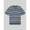 Robert Talbott Pratt Multi Stripe Short Sleeve Crewneck Sweater In Green Multi