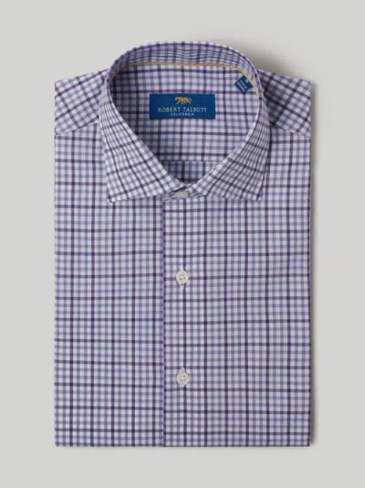 Robert Talbott Reynolds Bold Check Dress Shirt In Blue/purple Plaid