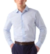 Robert Talbott Reynolds Check Cotton/linen Shirt In Blue/light Blue
