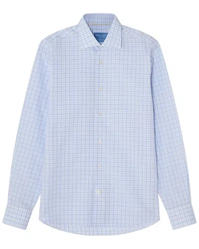 Robert Talbott Reynolds Check Linen-blend Shirt In Animal Print