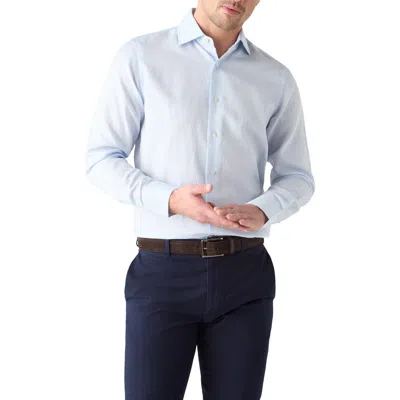 Robert Talbott Reynolds Cotton Linen Blend Shirt In Blue