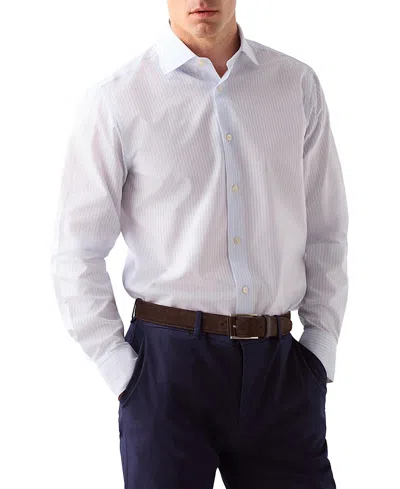 Robert Talbott Reynolds Dobby Stripe Contemporary Fit Shirt In White