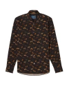 Robert Talbott Reynolds Dog Print Pinwale Corduroy Shirt In Multi