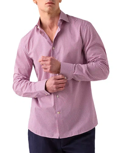 Robert Talbott Reynolds Geo Check Print Shirt In Purple