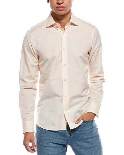 Robert Talbott Reynolds Linen-blend Shirt In Neutral