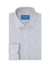 Robert Talbott Reynolds Micro Stripe Cotton/linen Contemporary Fit Shirt In Blue