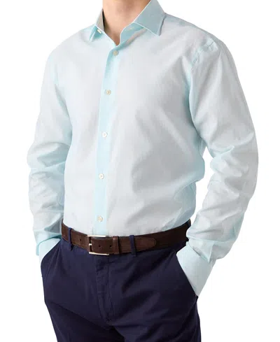 Robert Talbott Reynolds Micro Stripe Cotton/linen Contemporary Fit Shirt In White