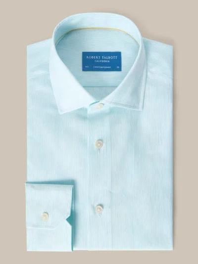 Robert Talbott Reynolds Dobby Stripe Contemporary Fit Shirt In Aqua