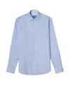 Robert Talbott Reynolds Novelty Cuff Poplin Contemporary Fit Shirt In Blue