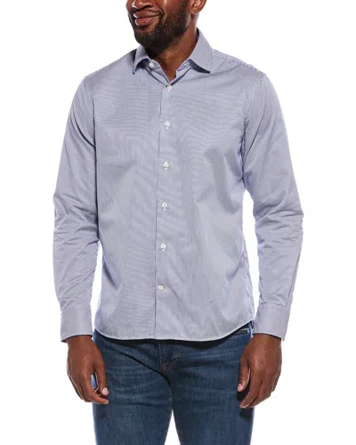 Robert Talbott Reynolds Mini Stripe Twill Dress Shirt In Blue