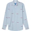 Robert Talbott Reynolds Novelty Bengal Twill Shirt In Blue
