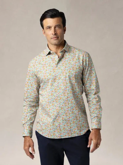Robert Talbott Reynolds Spring Floral Print Contemportary Fit Shirt In White Multi