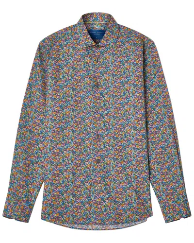 Robert Talbott Reynolds Spring Floral Print Shirt In Brown