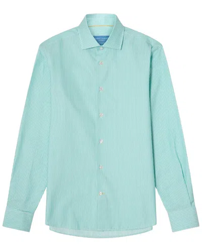 Robert Talbott Reynolds Stripe Twill Dress Shirt In Green
