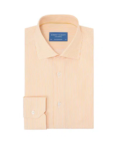 Robert Talbott Reynolds Stripe Twill Shirt In Contemporary Fit In Orange