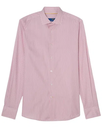 Robert Talbott Reynolds Twill Bengal Dress Shirt In 126-red/white
