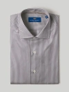 Robert Talbott Reynolds Twill Bengal Dress Shirt In Brown/white