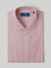 Robert Talbott Reynolds Twill Bengal Dress Shirt In Red/white