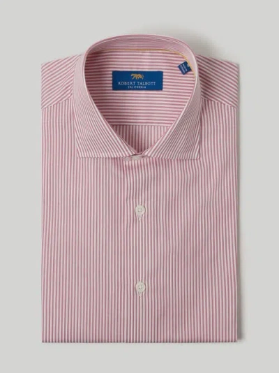 Robert Talbott Reynolds Twill Bengal Dress Shirt In Red/white
