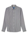 Robert Talbott Reynolds Ultra Light Weight Brushed Check Shirt In Gray