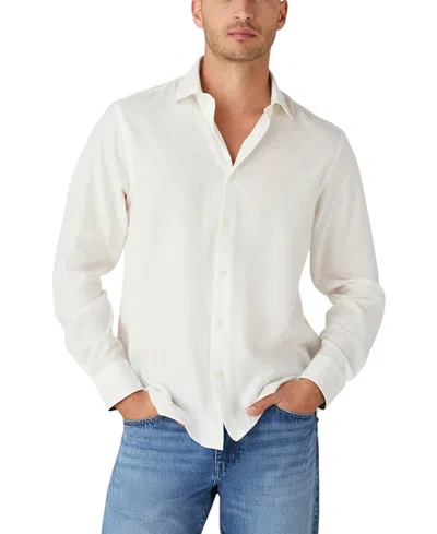 Robert Talbott Reynolds Ultra Light Weight Brushed Herringbone Shirt In White