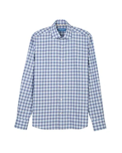 Robert Talbott Reynolds Ultra Light Weight Brushed Ombre Plaid Shirt In Multi