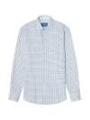 Robert Talbott Reynolds Ultra Light Weight Brushed Tattersall Shirt In Blue