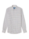 Robert Talbott Reynolds Ultra Light Weight Brushed Tattersall Shirt In White