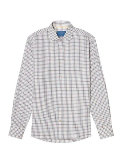 Robert Talbott Reynolds Ultra Light Weight Brushed Tattersall Shirt In White