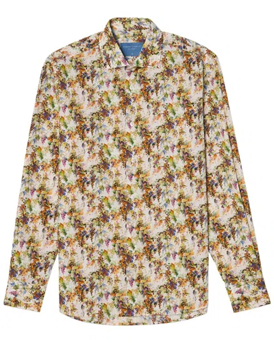 Robert Talbott Reynolds Vineyard Print Poplin Shirt In 521-white Fall Multi