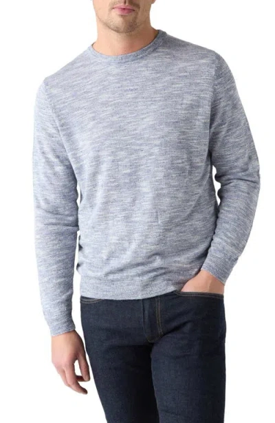 Robert Talbott Robbins Linen Silk Crewneck Sweater In Blue
