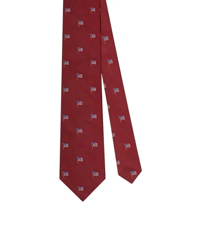 Robert Talbott Robert American Flag Necktie In Brown