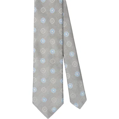 Robert Talbott Robert Blue Flower Jacquard Best Of Class Necktie In Gray