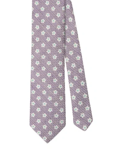 Robert Talbott Robert Flower Jacquard Silk Linen Best Of Class Necktie In Pattern