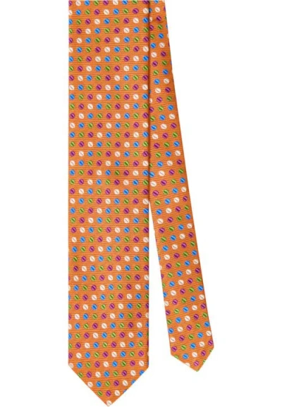 Robert Talbott Robert Geo Circle Jacquard Best Of Class Necktie In Orange