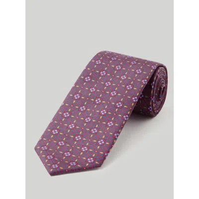 Robert Talbott Robert Geo Printed Silk Necktie In Red