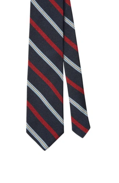 Robert Talbott Robert Multi Rib Stripe Best Of Class Necktie In Blue