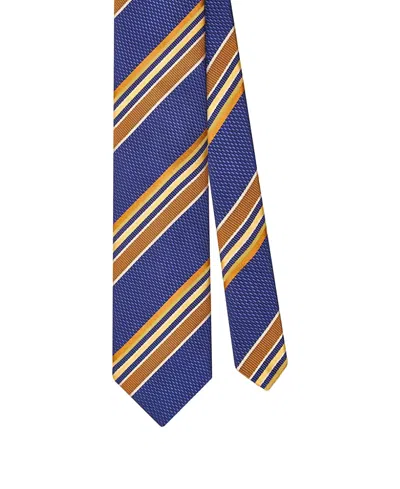 Robert Talbott Robert Multi Stripe Basket Weave Necktie In Blue