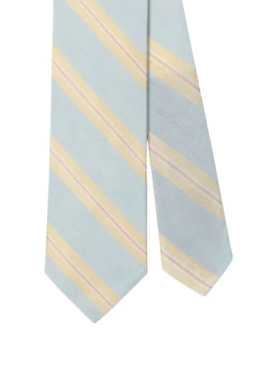 Robert Talbott Robert Silk Linen Stripe Best Of Class Necktie In Blue