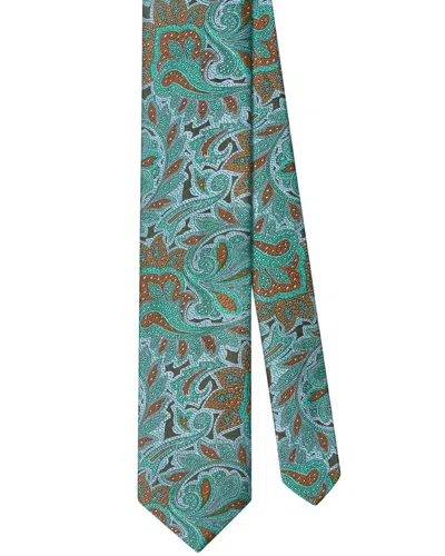 Robert Talbott Silk Dotted Paisley Necktie In Green
