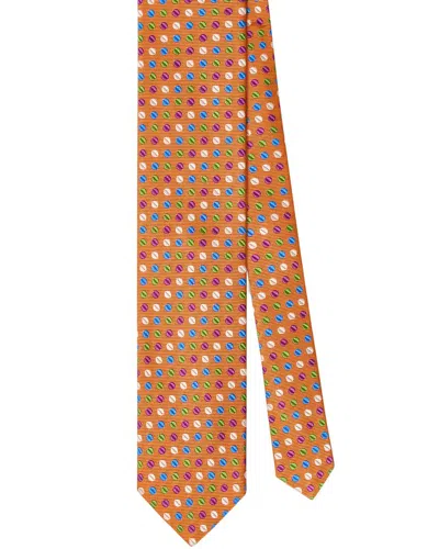 Robert Talbott Silk Geo Circle Jacquard Necktie In Metallic