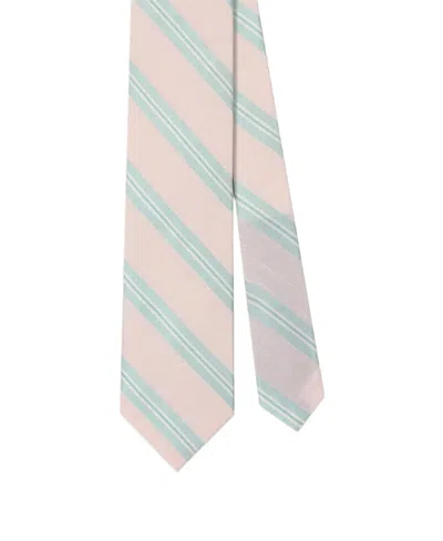 Robert Talbott Silk Linen Stripe Best Of Class Necktie In Pink
