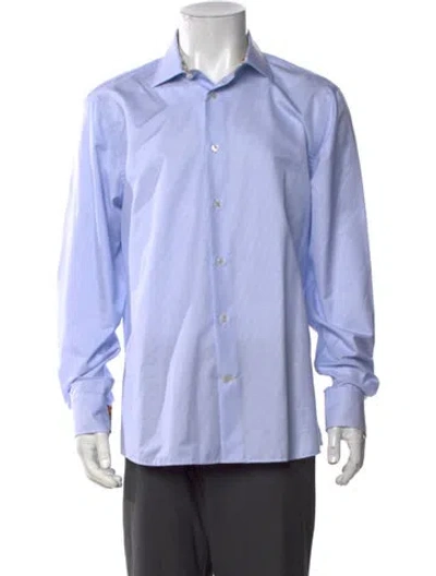 Pre-owned Robert Talbott Striped Long Sleeve Dress Shirt W/ Tags In Blue